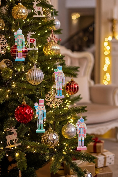 TRENDYOLMİLLA HOME زينة شجرة عيد الميلاد على شكل جندي رصاصي مكونة من 4 قطع، 20 سم TPHAW26YS00010