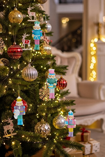 TRENDYOLMİLLA HOME زينة شجرة عيد الميلاد على شكل جندي رصاصي مكونة من 4 قطع، 8 سم TPHAW26YS00013