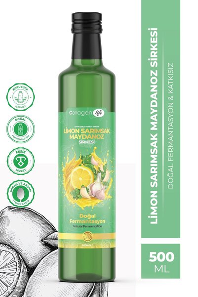 COLLAGEN LIFE Limon Sarımsak Maydanoz Sirkesi Lemon Garlic Parsley Vinegar 500ml Doğal Fermantasyon