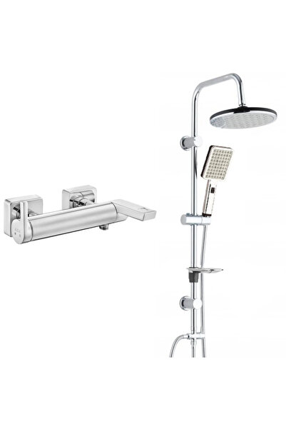 Eca Icon Banyo Bataryası+t-may Banyo Gediz Oval Tepe Duş Takımı Seti Paslanmaz Krom