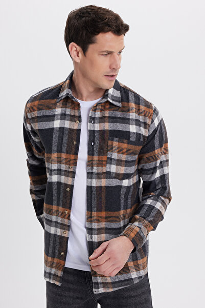 Tudors Erkek Regular Fit Rahat Kesim Kışlık Kareli Oduncu Gömlek