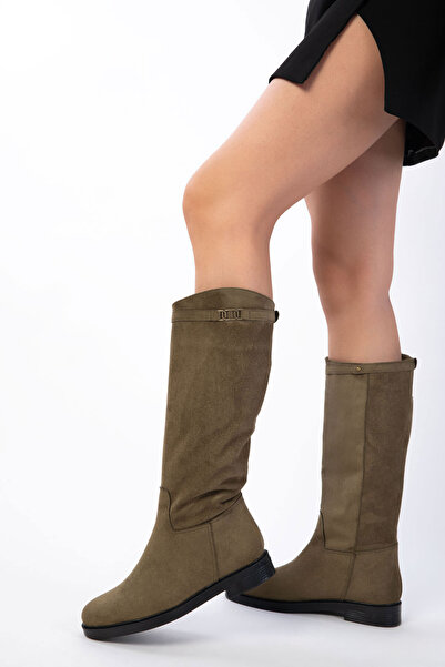 SOHO Khaki Suede Women's Boots 21174