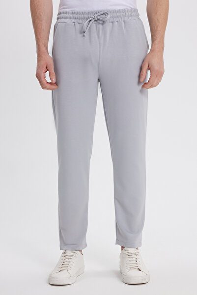 Tudors Men's Slim Fit Slim Fit Waist-Tied 3-Pocket Wide Leg Gray Sweatpants