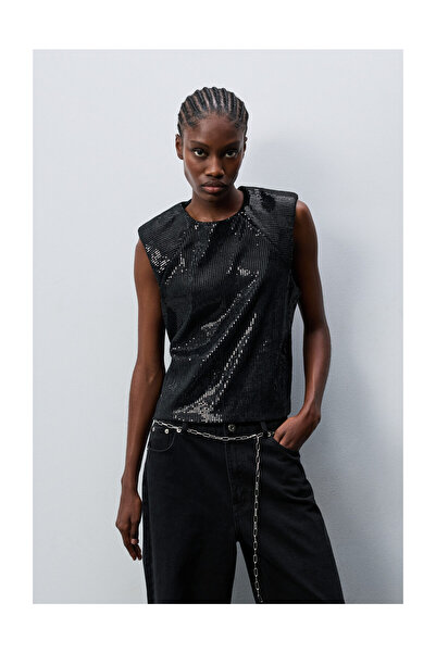 LEFTIES Woman Top Shoulder Pads with Glitter for Parties