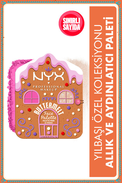 NYX Professional Makeup Holiday Özel Koleksiyonu Buttermelt Allık Face Palette – Light Medium
