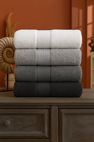 Formeya Sada 4 ručníků na obličej ze 100% bavlny 50x85 cm-4 kusy Sada ručníků