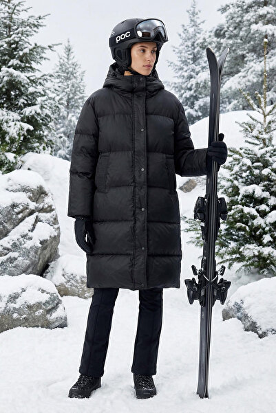 Trendyol Collection Palton lung de puf - hidrofugă, puf de gâscă, supradimensionat negru TWOAW25MO00103