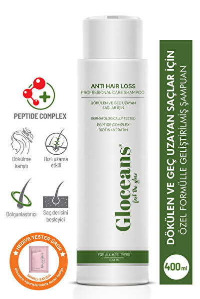 gloceans feel the glow Peptide Complex & Keratin Saç Dökülmesine Karşı Hızlı Saç Uzatan Onarıcı Besleyici Şampuan