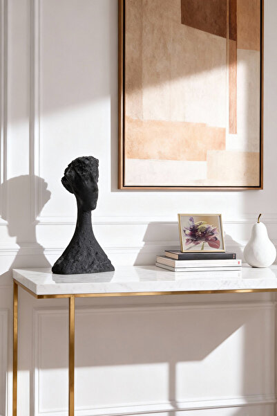 TRENDYOLMİLLA HOME Black Decorative Object with Female Silhouette 23 cm Tphaw...