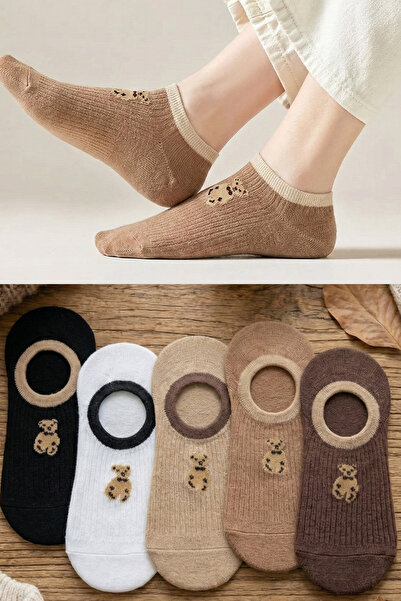 BGK 5 pár mackómintás láthatatlan női zokni