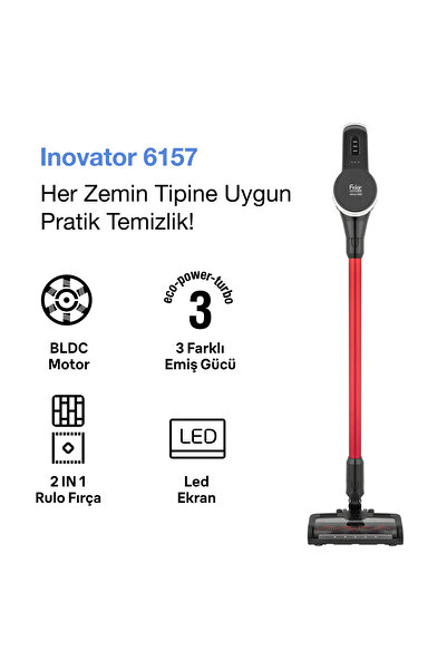 Fakir Inovator 6157 Kablosuz Süpürge 350W BLDC Motor 3 Kademe 60 dk LED Başlıklı Süpürge