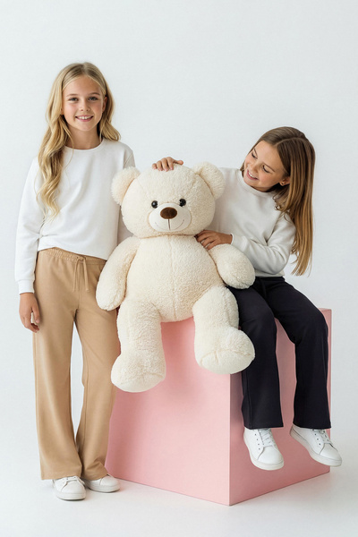 TRENDYOLKIDS Anthracite-Beige Cotton 2-Piece Plain/Basic Elastic Waist Knitted Girl's Pants Tkdaw26Ta00002