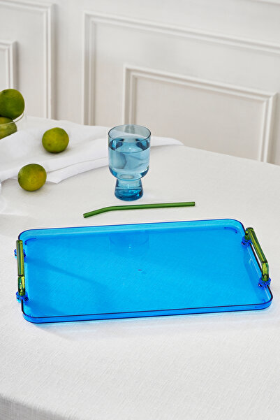 Karaca Claro Melamin Dikdörtgen Tepsi Mavi 30 cm