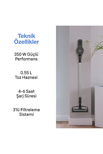 Fakir Inovator 6158 Dikey Şarjlı Kablosuz Süpürge Dark Blue