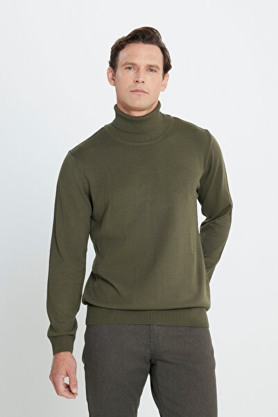 ALTINYILDIZ CLASSICS Men's Khaki Non-Pilling Anti Pilling Featured Standard F...