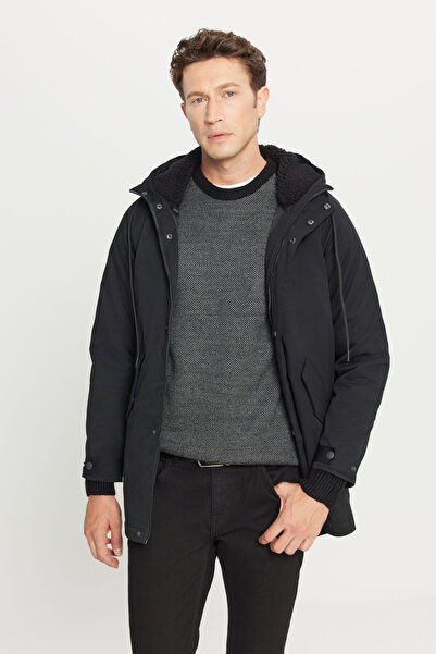 AC&Co / Altınyıldız Classics Erkek Siyah Soğuk Geçirmez Mont Kaban Standart F...