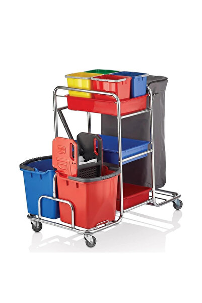 Ceymop Krom Kat Arabası Çift Kovalı Çöp Toplamalı Dört Kovalı Brandalı