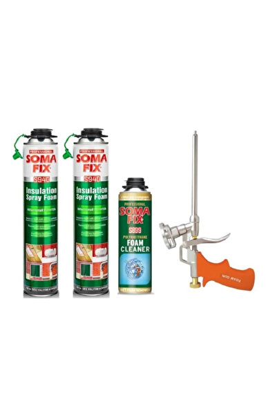 Somafix 2 Ad 750 Ml Tabancalı Isı Ses Yalıtım Köpüğü Köpük Tabancası Temizley...