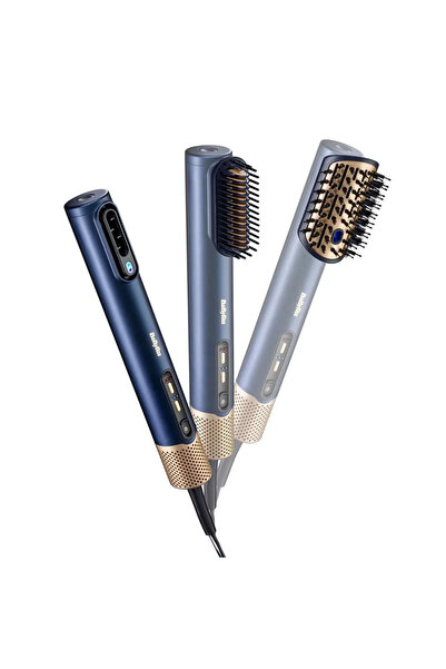 BABYLİSS Air Wand 1600W İyon Etkili 2 Başlıklı Saç Kurutma ve Şekillendirme Seti Lacivert AS6550CE