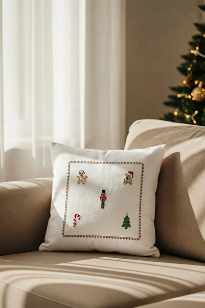 TRENDYOLMİLLA HOME غطاء وسادة مطرز بتصميم السنة الجديدة 45×45 سم TPHAW26KKK00000
