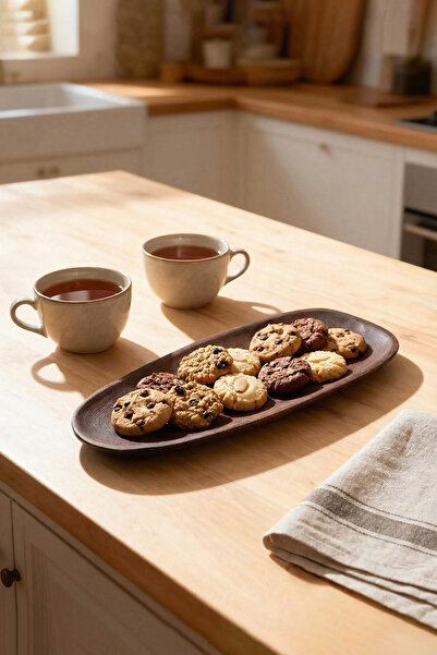 TRENDYOLMİLLA HOME Asymmetrical Wooden Presentation Plate 12m X 30 cm Tphaw26...