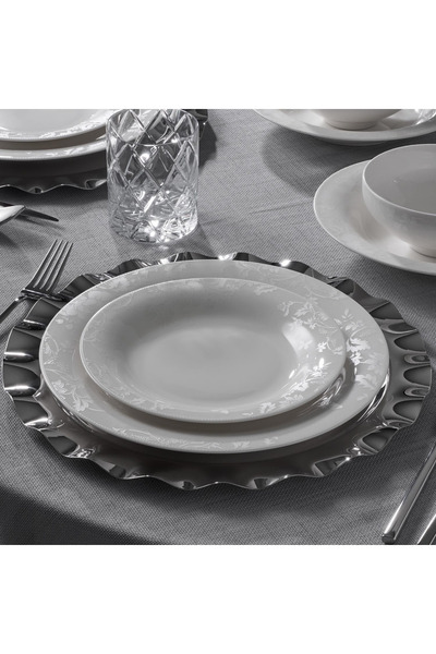 Jumbo Lily 24 Parça 6 Kişilik Bone Yemek Takımı