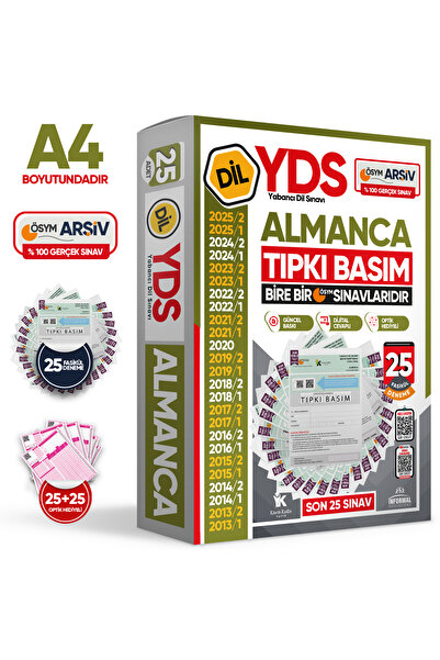 Karakutu Yayınları 2026 YDS Almanca ÖSYM Tıpkı Basım Çıkmış Soru Deneme Paketi 25li Fasikül SETİ