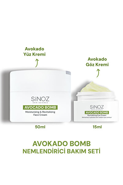 SİNOZ Avokado Bomb Yoğun Nemlendirici Yüz Kremi & Göz Kremi 2'li Bakım Seti