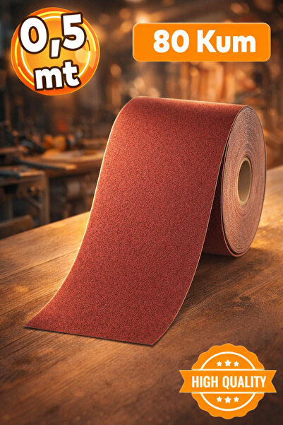 Badem10 80 Kum (0,5 METRE) Bant Rulo Zımpara Ahşap Metal Zımparası