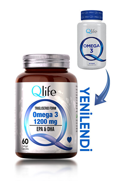 Qlife Triglserid Form Omega3 1200mg Yüksek EPA & DHA Kaynağı 60 Softjet Kapsül