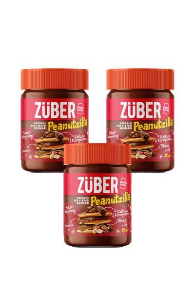 Züber Peanutzilla Kakaolu Fıstık Kreması X 3 Adet (Yılbaşı Özel Ambalaj)