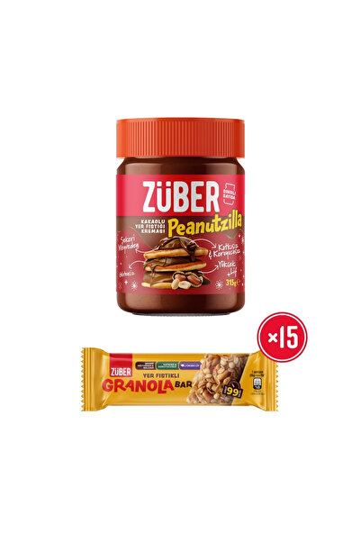 Züber Peanutzilla x1+ Yer Fıstıklı Granola Bar x15