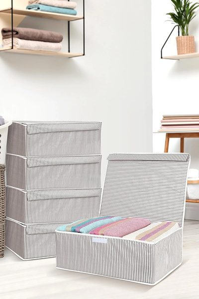 Meleni Home 5 Adet Kapaklı Çok Amaçlı Hurç Saklama Kutusu Organizer Baza 50 X...