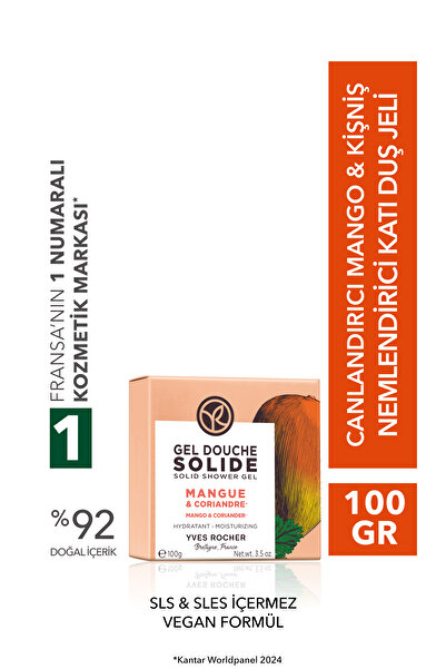 Yves Rocher Katı Duş Jeli - Nemlendirici Canlandırıcı Mango Kişniş-SLS,SLES İ...