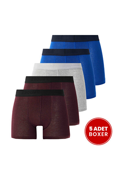 Tudors Erkek 5'li Pamuklu Likralı Esnek Kumaş Boxer