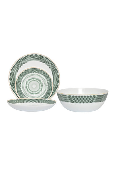 Dinova GREEN MIRAGE TABLEWARE 19 PCS OPAL DECOR