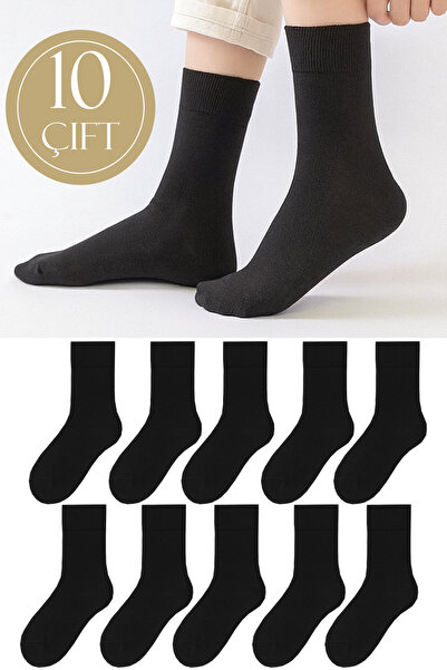 BGK 10 Çift Erkek Siyah Pamuklu Çorap