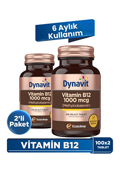 Dynavit Vitamin B12 1000 mcg 100x2 Dilaltı Tablet - Hafıza - Methylcobalamin