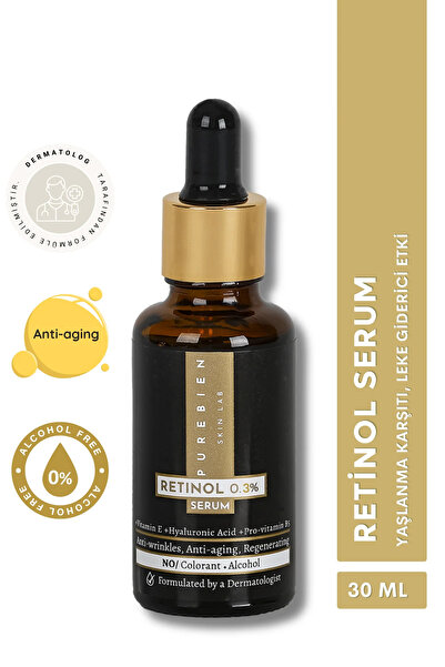 purebien skin lab Retinol Serum %0.3 + Vitamin E +Hyaluronik Asit +Niasinamid B5