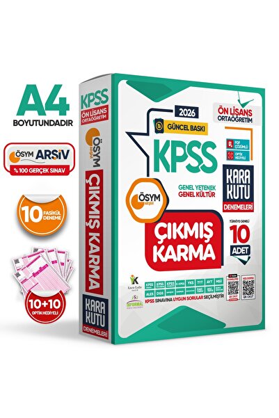 Karakutu Yayınları 2026 Kpss Ösym Önlisans-ortaöğretim Gk Gy Çıkmış Karma Kara Kutu 10lu Deneme Paketi Dijital Çözümlü