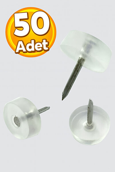 Badem10 Çivili Poligrit Mobilya Masa Sandalye Zemin Koruyucu Şeffaf Silikon P...