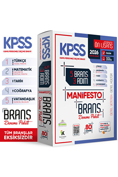 İnformal Yayınları 2026 KPSS Ön Lisans - Ortaöğretim 3 Adım 5li Manifesto Dij...