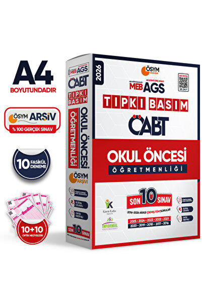 Karakutu Yayınları 2026 MEB-AGS ÖABT OKUL ÖNCESİ Öğretmenliği ÖSYM Tıpkı Basım 10lu Deneme Paketi Türkiye Geneli