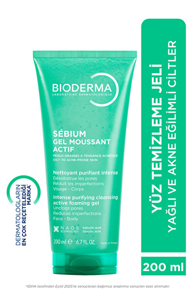 Bioderma Sebium Foaming Gel Active Salisilik Asit İçeren Arındırıcı Temizleme Jeli 200 ML