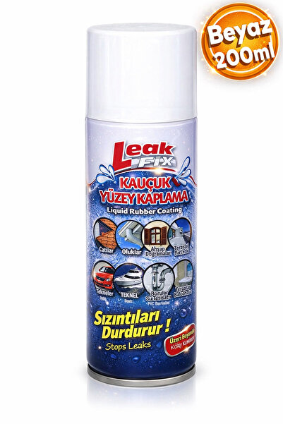 Badem10 Leak Fix Su Geçirmez Sızdırmaz Sızıntı Önleyici Kauçuk Kaplama Izolasyon Beyaz Sprey 200 Ml