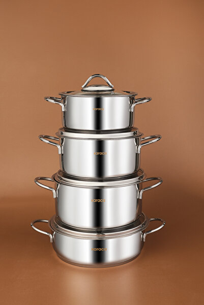 Karaca Sakura Powersteel 316 Çelik Indüksiyon Tabanlı 8 Parça Tencere Seti