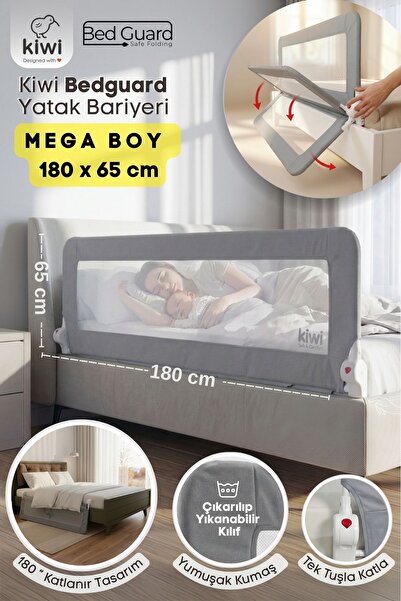 Kiwi Bebek Güvenlik Yatak Bariyeri – Katlanır Çocuk Uyku Yatak Korkuluğu, Düşme Önleyici – 180X65CM