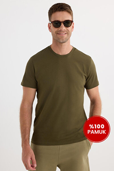 Tudors Unisex Slim Fit Dar Kesim %100 Pamuk Yumuşak Dokulu Yeşil Bisiklet Yak...