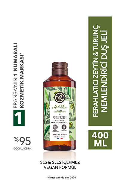 Yves Rocher Duş Jeli - Nemlendirici Ferahlatıcı Zeytin Turunç - SLS,SLES İçer...