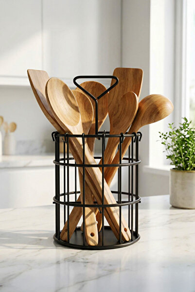 TRENDYOLMİLLA HOME Black Metal Wire Spoon Rest 30X34Cm Tphaw26Spt00005